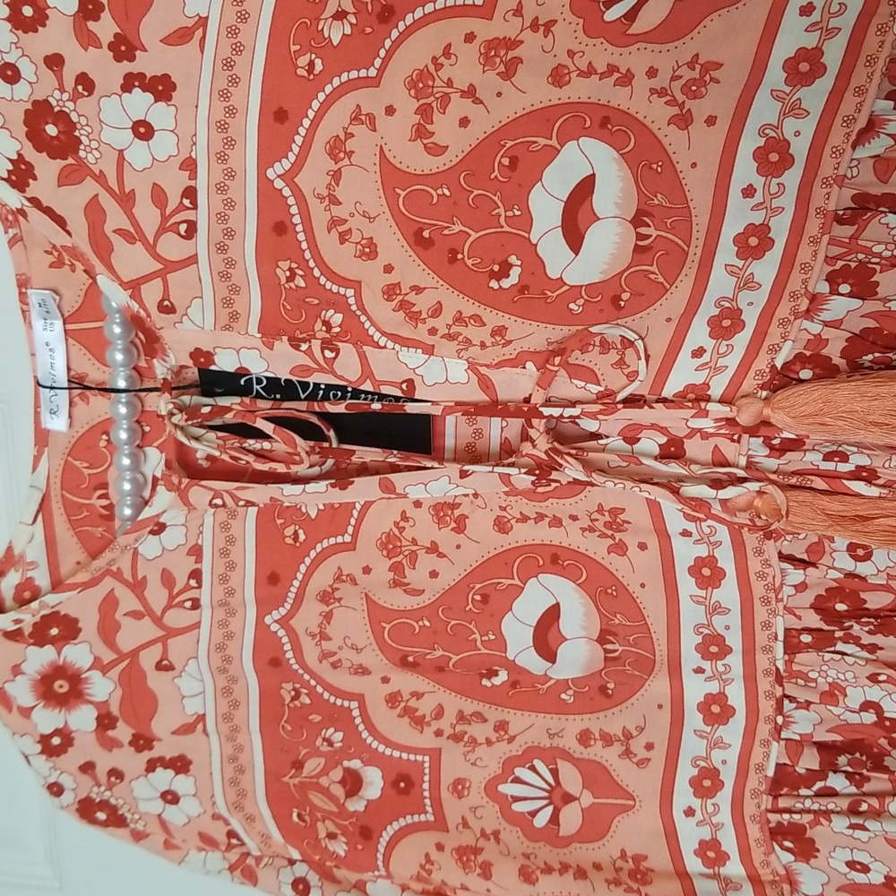 R. Vivimos Womens Longsleeve Floral Print Midi Dress - Picture 6 of 10